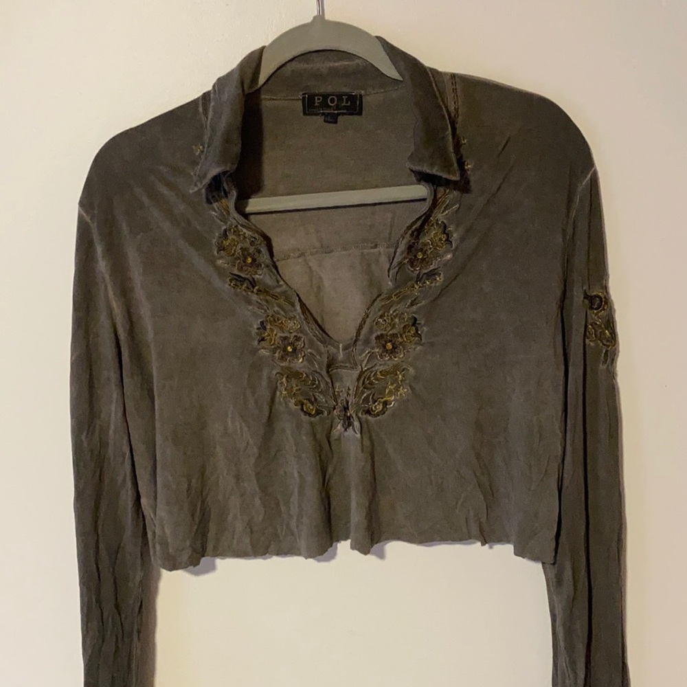 Elegant Long Sleeved Crop Top